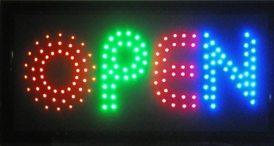 Animated LED Neon Light Open Sign Cutie Modern Look 4 Colors
